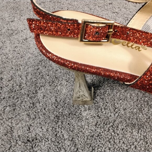 Venus Celia Shoes Womens Size 8.5 Red Studded Slingback Heels Pointed Toe Mesh - Picture 5 of 13